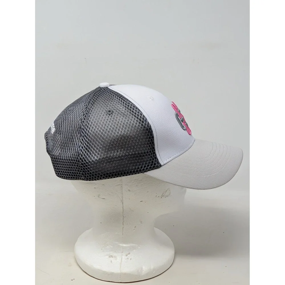 Wyld Gear Trucker Hat White Grey Pink Logo Adjustable Snapback Mesh Meshback Cap